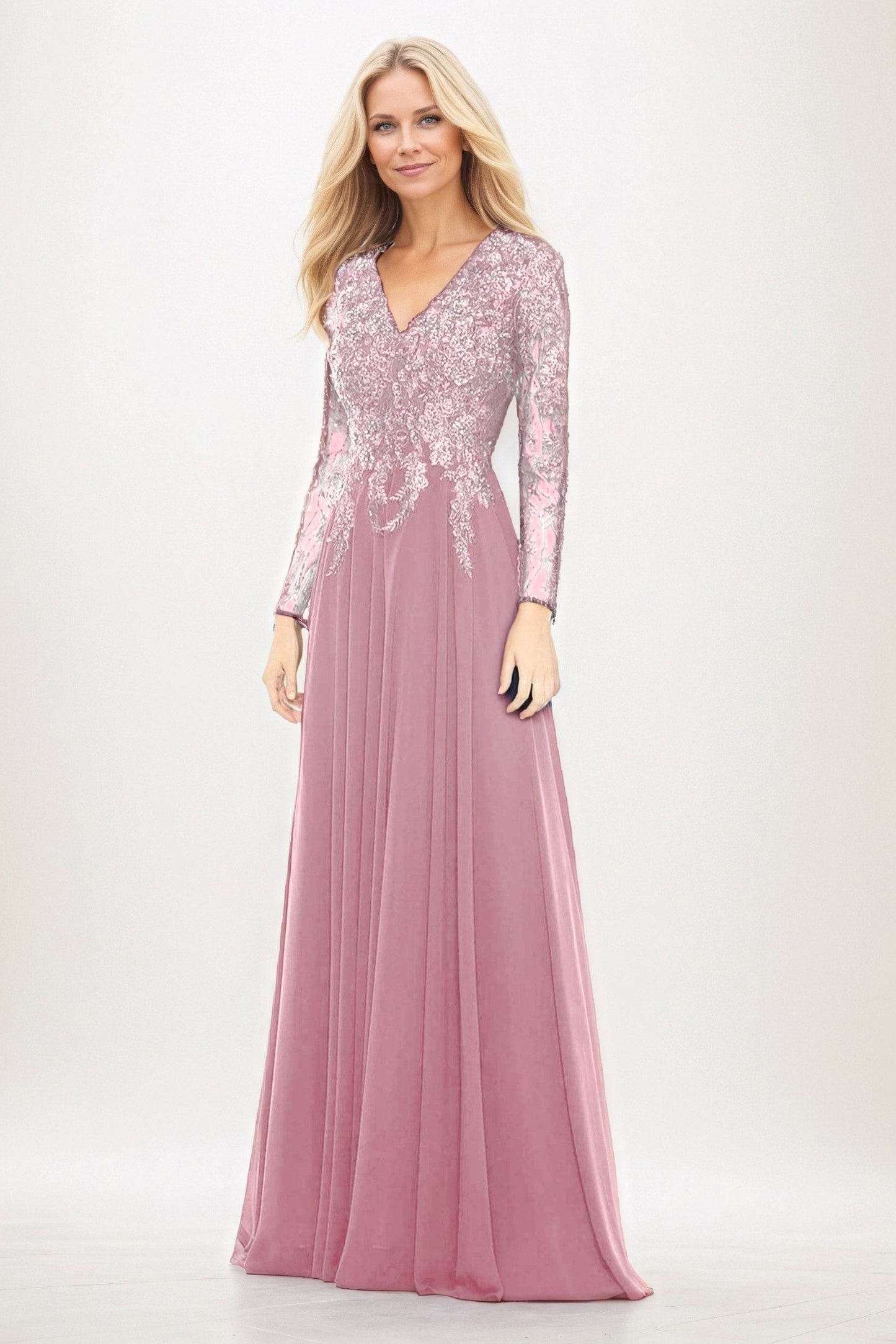 A-Line Maxi Chiffon Mother of the Bride Dresses CM0396
