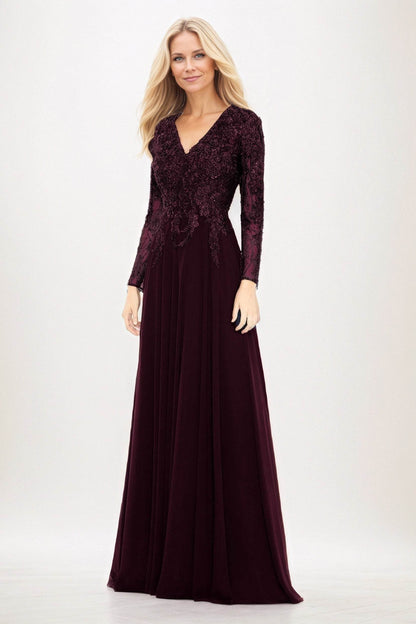 A-Line Maxi Chiffon Mother of the Bride Dresses CM0396