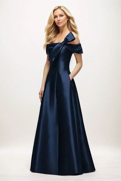 A-Line Maxi Satin Mother of the Bride Dresses CM0397