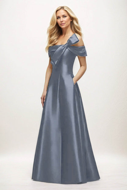 A-Line Maxi Satin Mother of the Bride Dresses CM0397