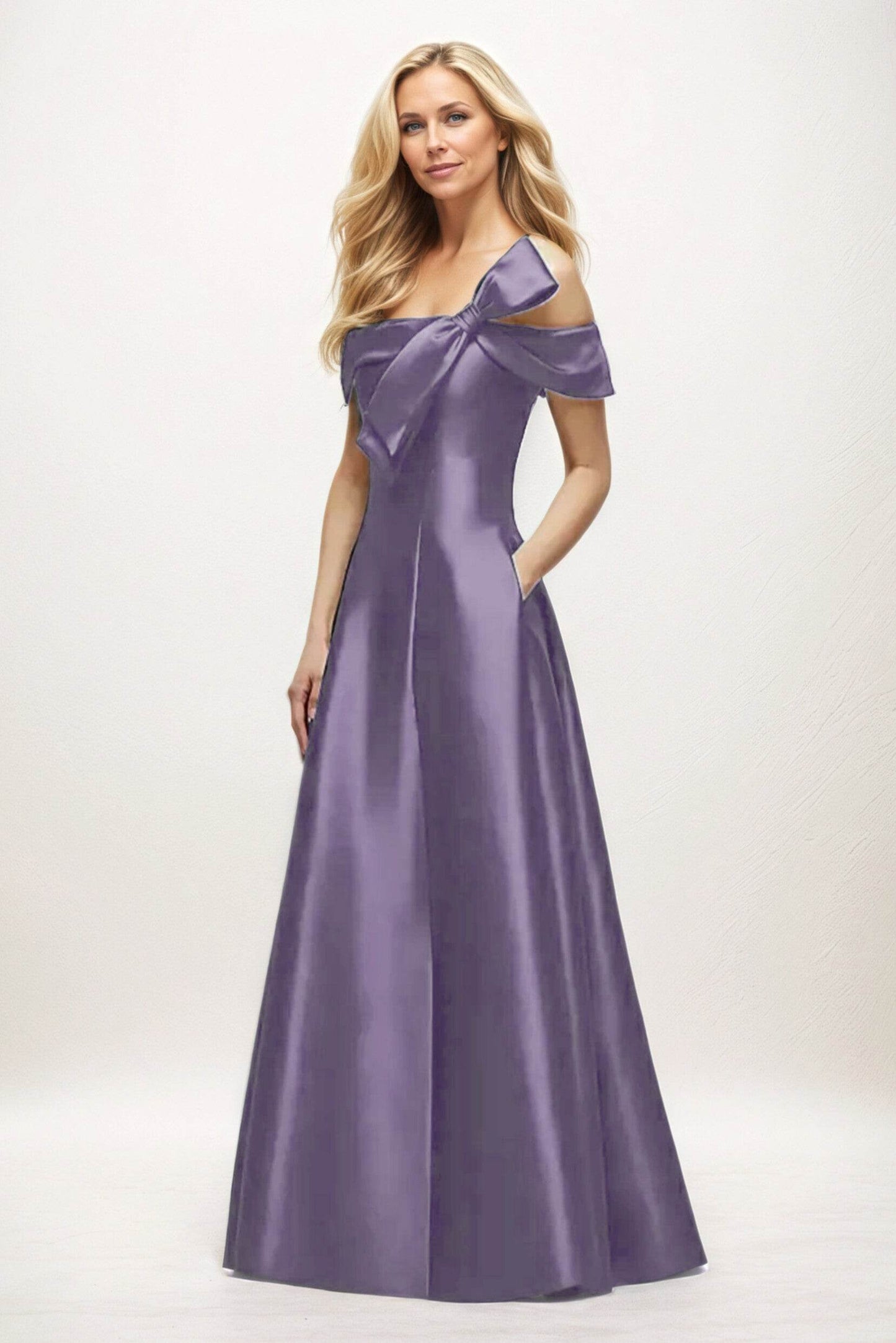 A-Line Maxi Satin Mother of the Bride Dresses CM0397
