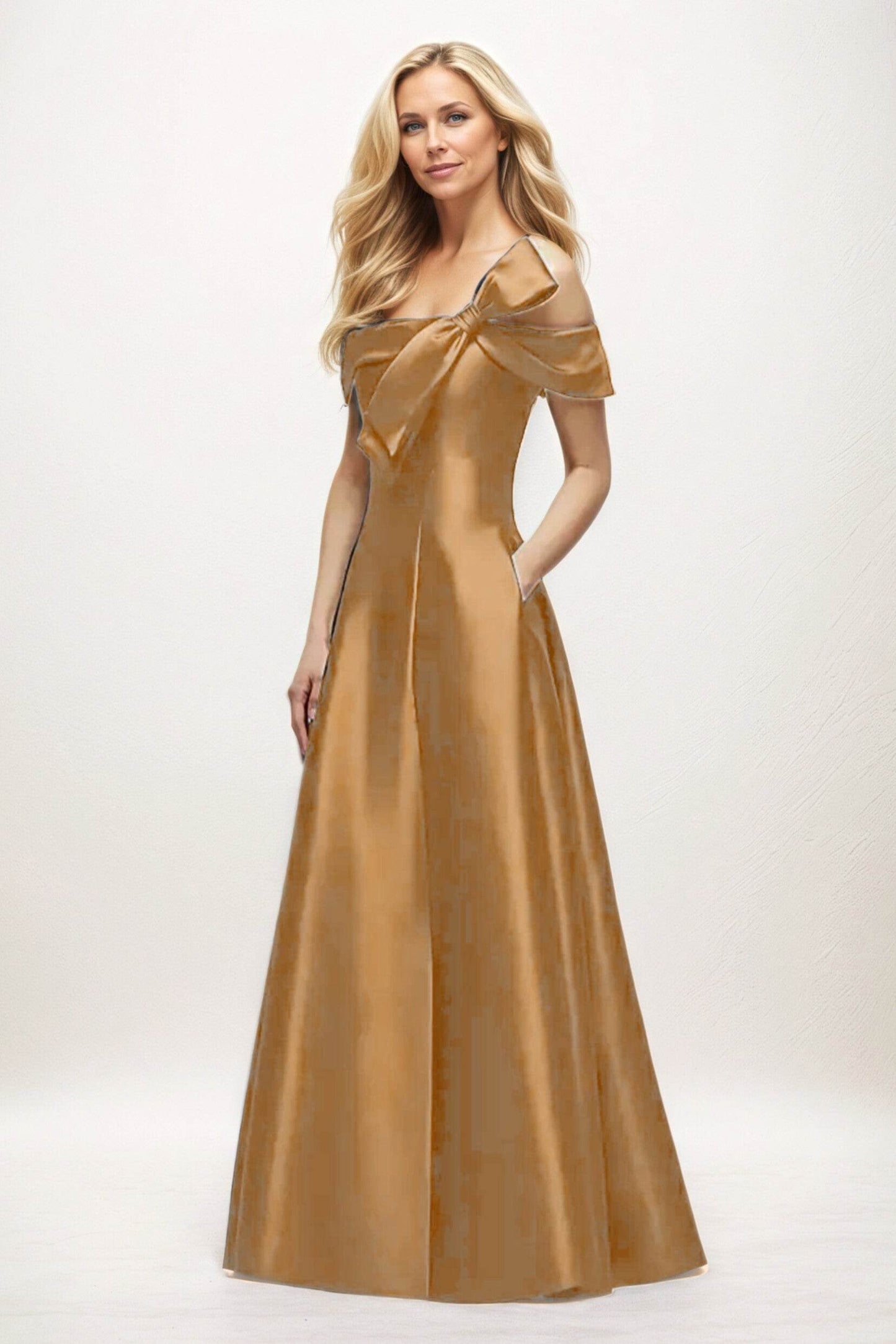 A-Line Maxi Satin Mother of the Bride Dresses CM0397