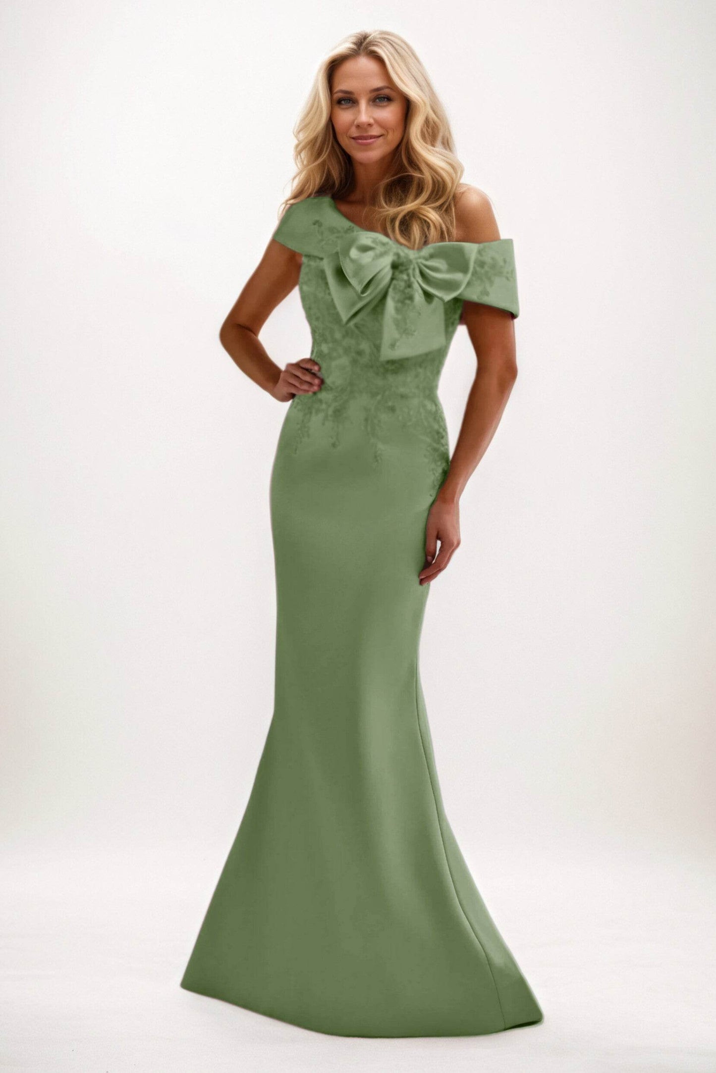 Trumpet-Mermaid Maxi Satin Mother of the Bride Dresses CM0398