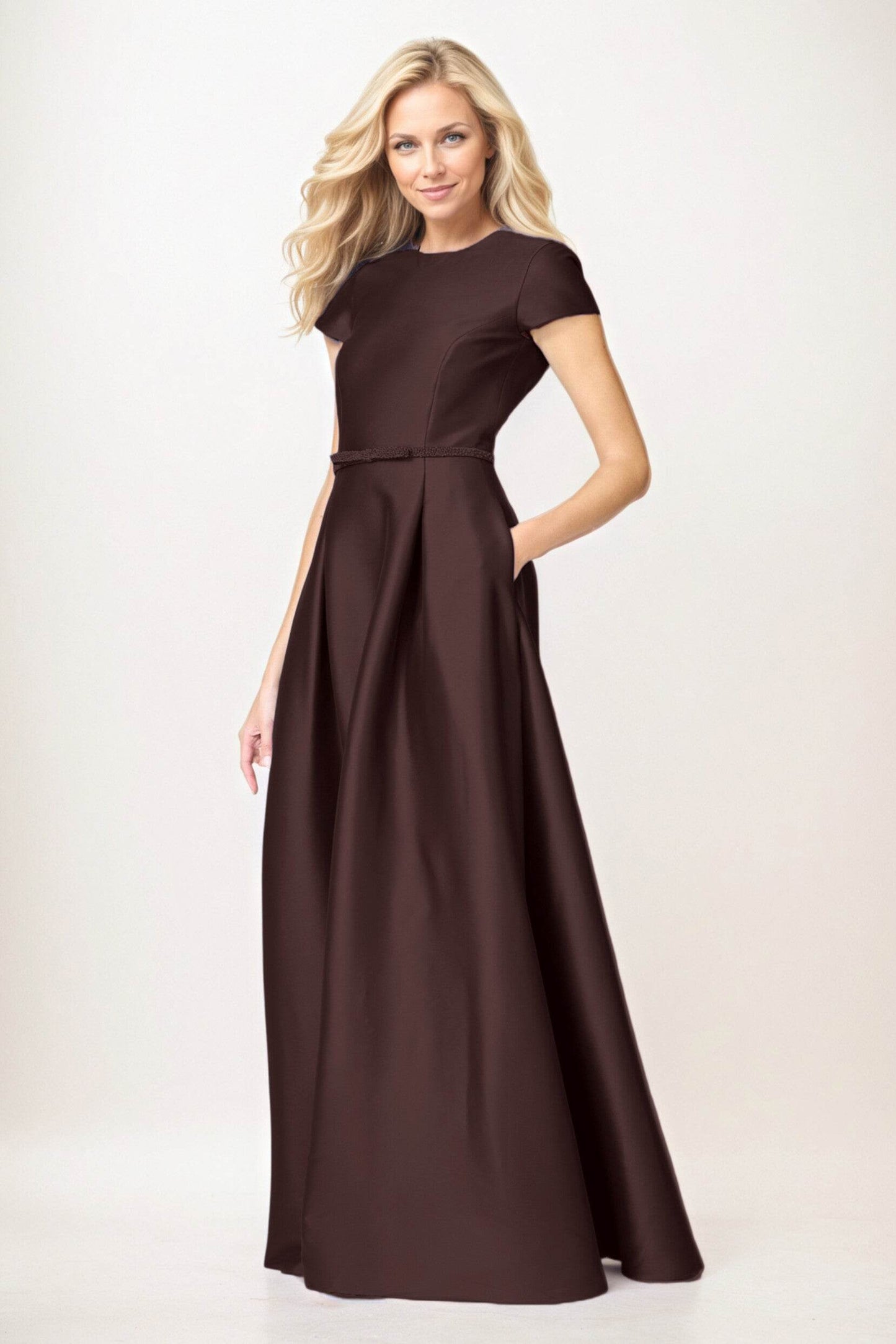 A-Line Maxi Satin Mother of the Bride Dresses CM0400