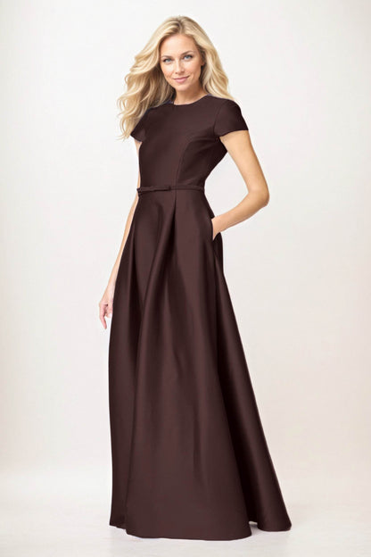 A-Line Maxi Satin Mother of the Bride Dresses CM0400