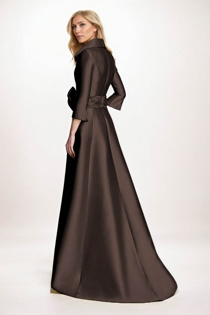 A-Line Maxi Satin Mother of the Bride Dresses CM0402