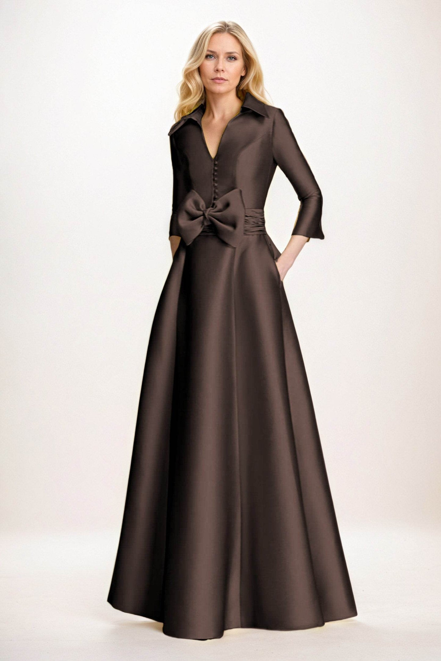 A-Line Maxi Satin Mother of the Bride Dresses CM0402