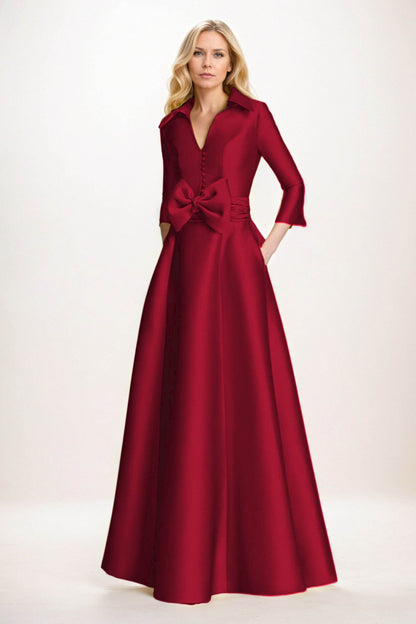 A-Line Maxi Satin Mother of the Bride Dresses CM0402