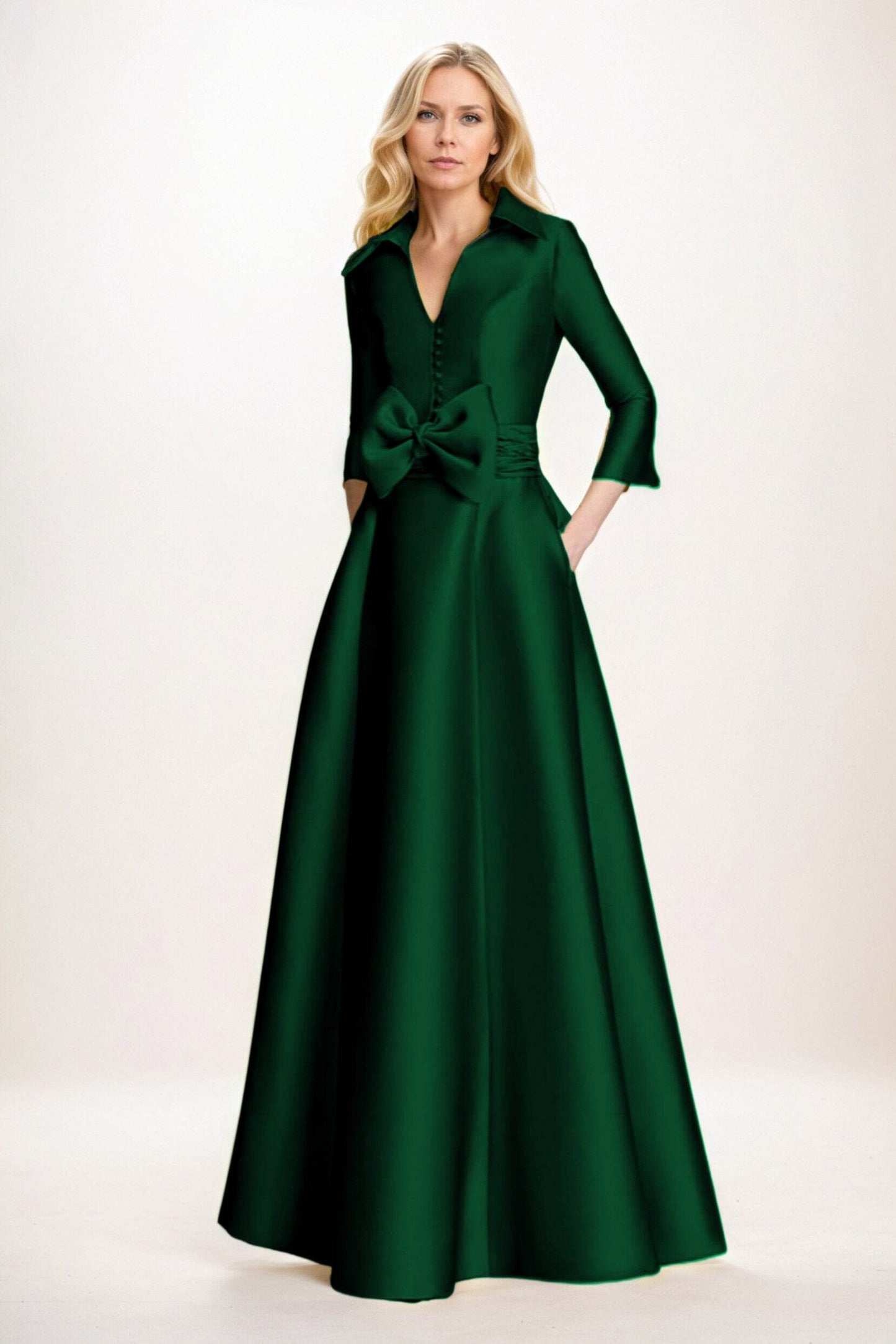 A-Line Maxi Satin Mother of the Bride Dresses CM0402