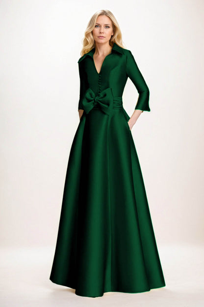 A-Line Maxi Satin Mother of the Bride Dresses CM0402