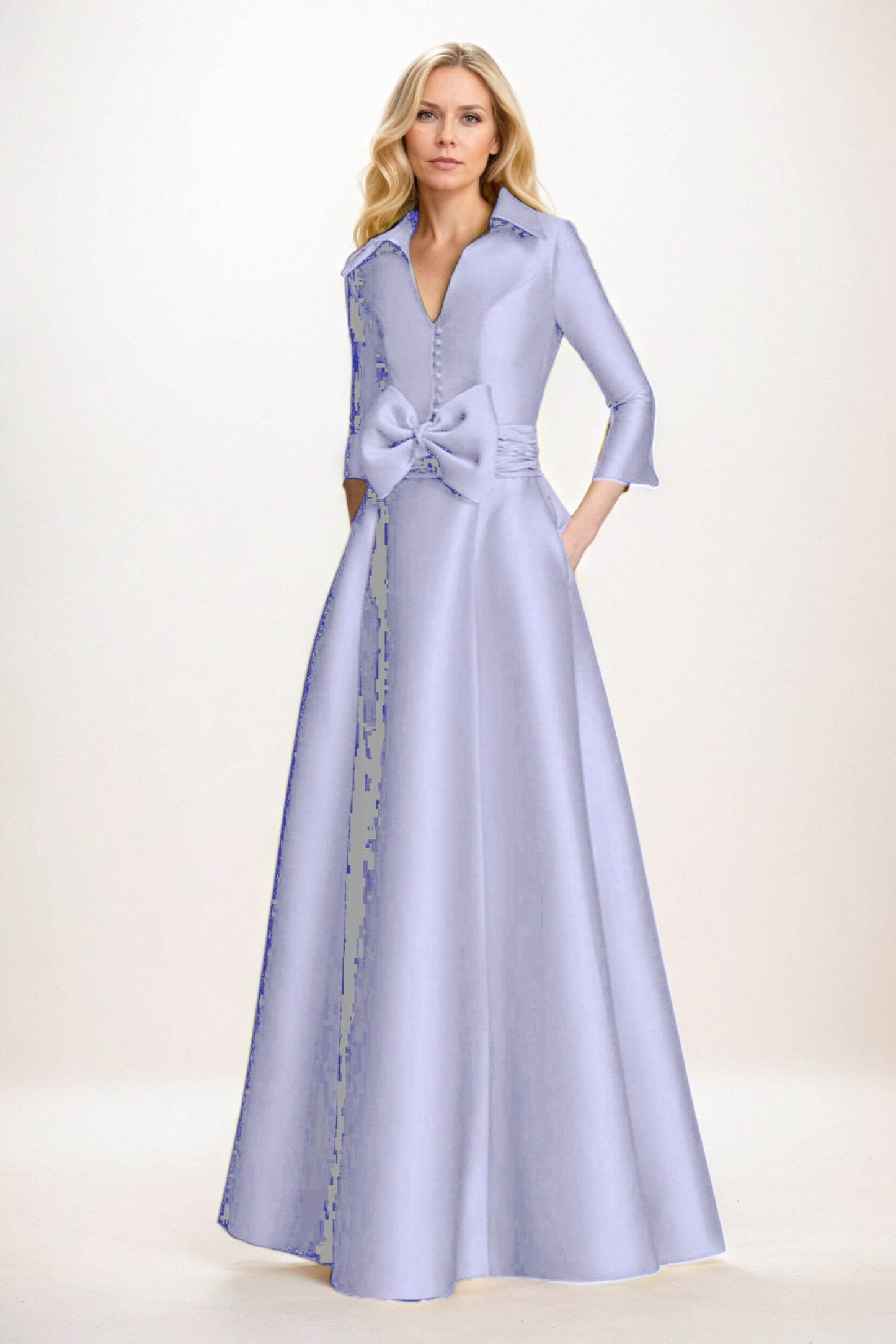 A-Line Maxi Satin Mother of the Bride Dresses CM0402