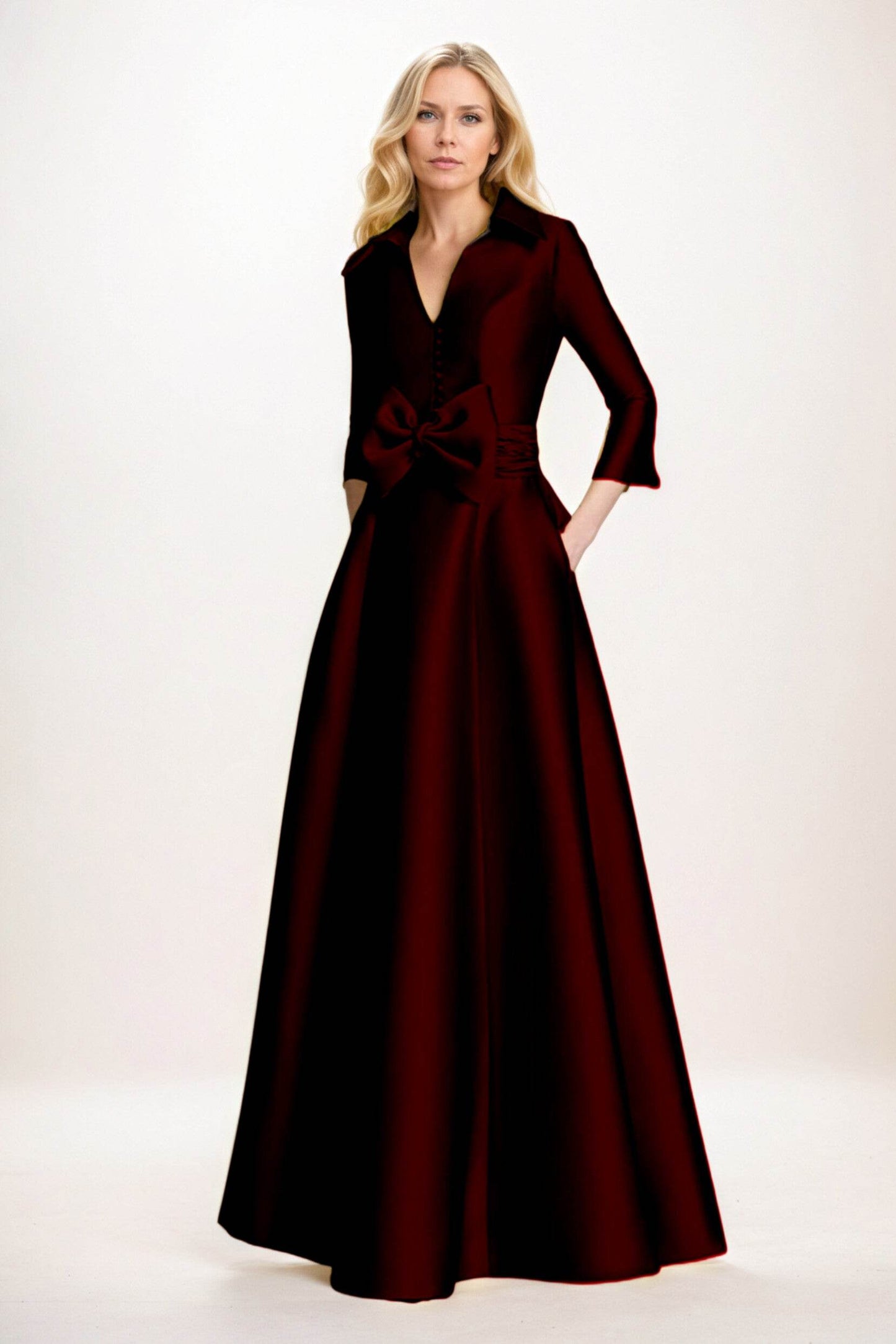 A-Line Maxi Satin Mother of the Bride Dresses CM0402