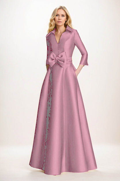 A-Line Maxi Satin Mother of the Bride Dresses CM0402