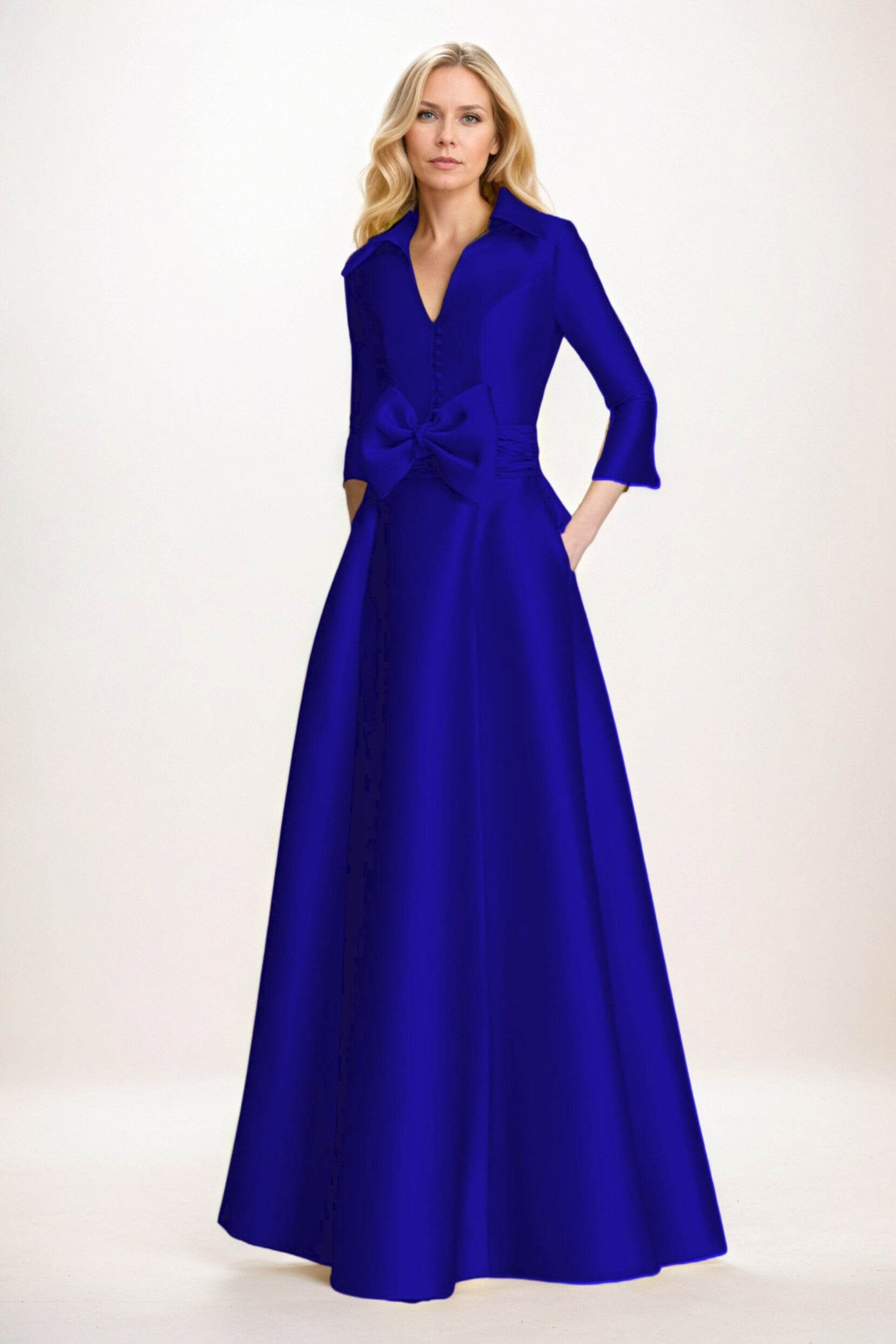 A-Line Maxi Satin Mother of the Bride Dresses CM0402