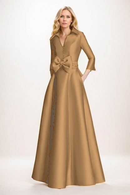 A-Line Maxi Satin Mother of the Bride Dresses CM0402