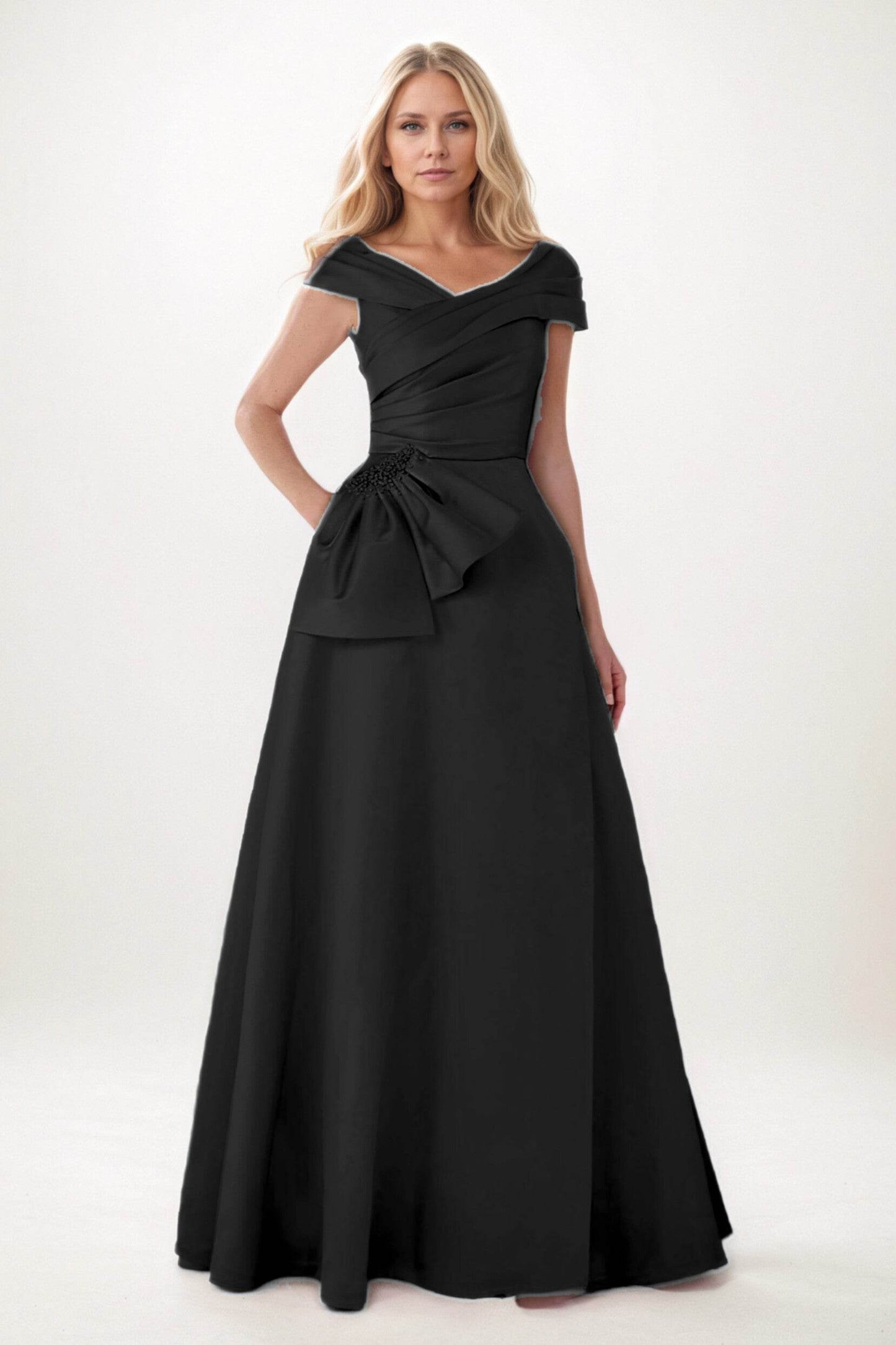 A-Line Maxi Satin Mother of the Bride Dresses CM0403
