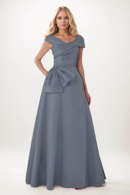 A-Line Maxi Satin Mother of the Bride Dresses CM0403