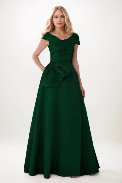 A-Line Maxi Satin Mother of the Bride Dresses CM0403