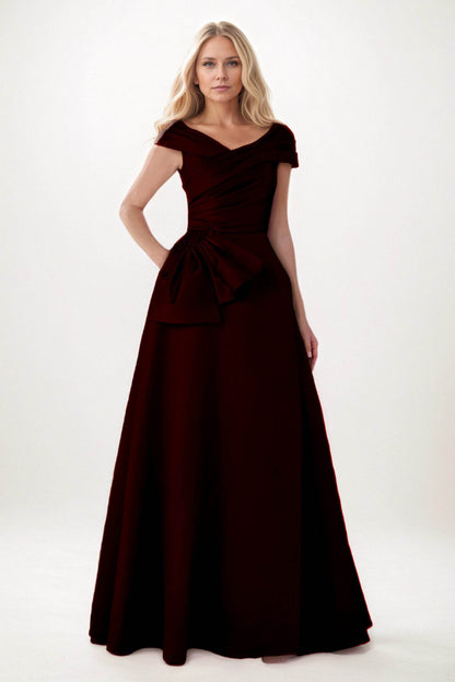 A-Line Maxi Satin Mother of the Bride Dresses CM0403