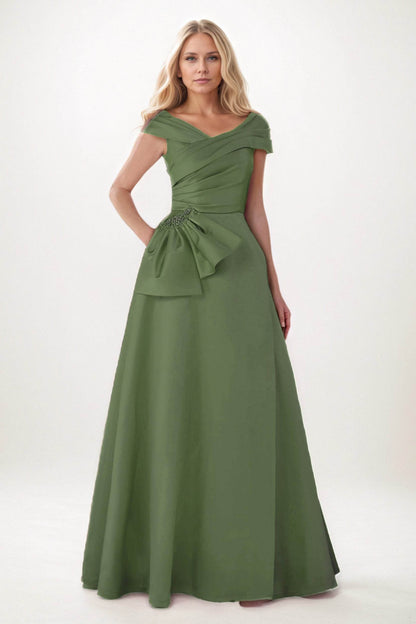 A-Line Maxi Satin Mother of the Bride Dresses CM0403