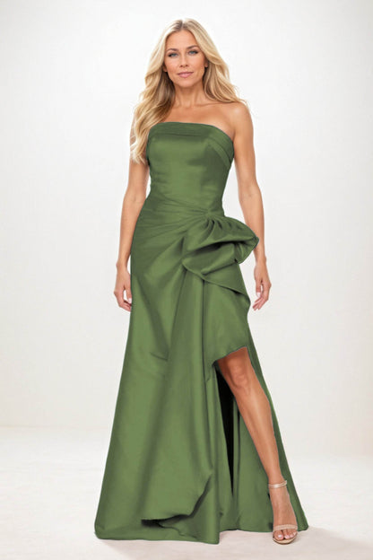 Sheath-Column Maxi Satin Mother of the Bride Dresses CM0404