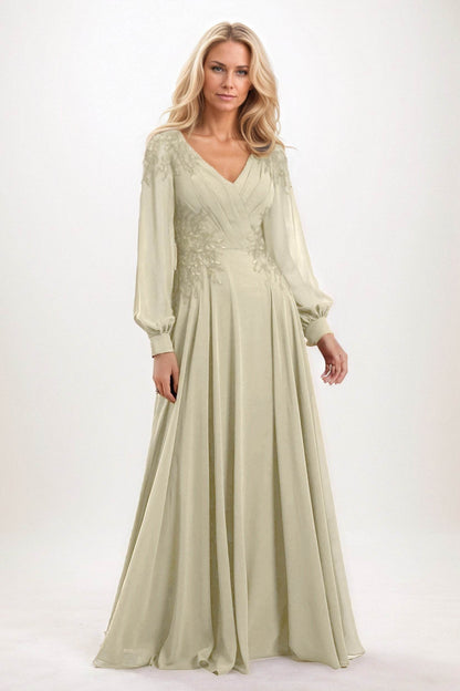 A-Line Maxi Chiffon Mother of the Bride Dresses CM0405