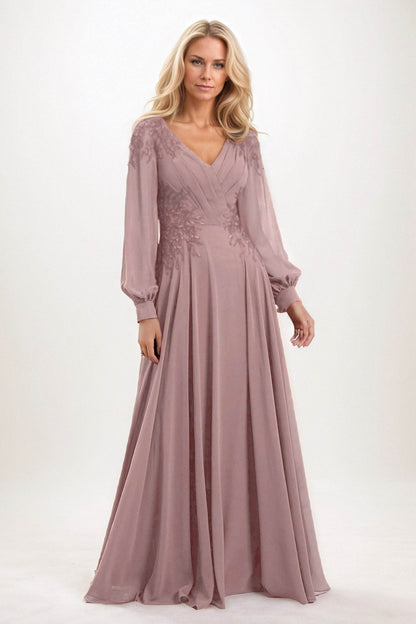 A-Line Maxi Chiffon Mother of the Bride Dresses CM0405