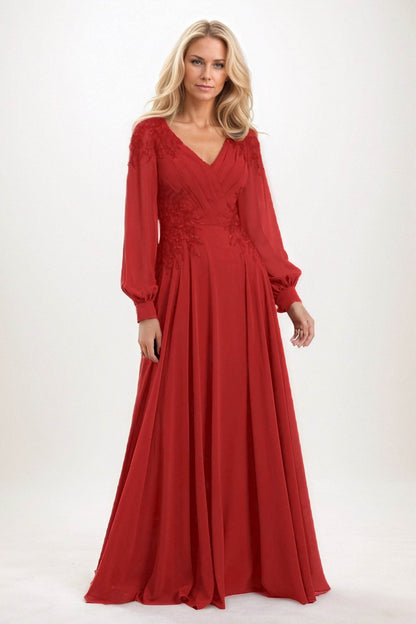 A-Line Maxi Chiffon Mother of the Bride Dresses CM0405