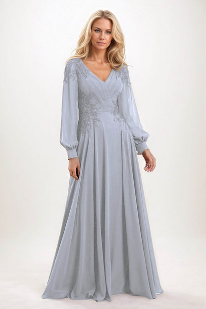 A-Line Maxi Chiffon Mother of the Bride Dresses CM0405