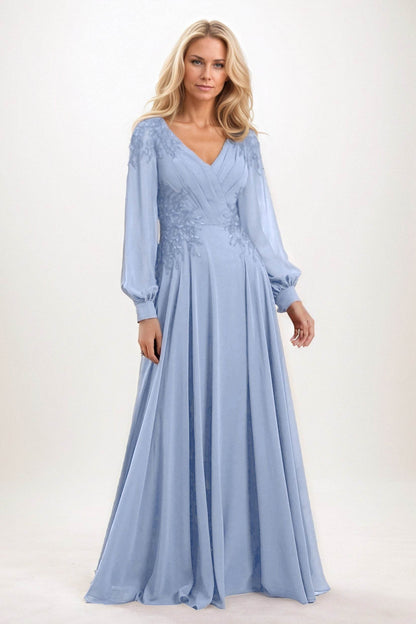 A-Line Maxi Chiffon Mother of the Bride Dresses CM0405