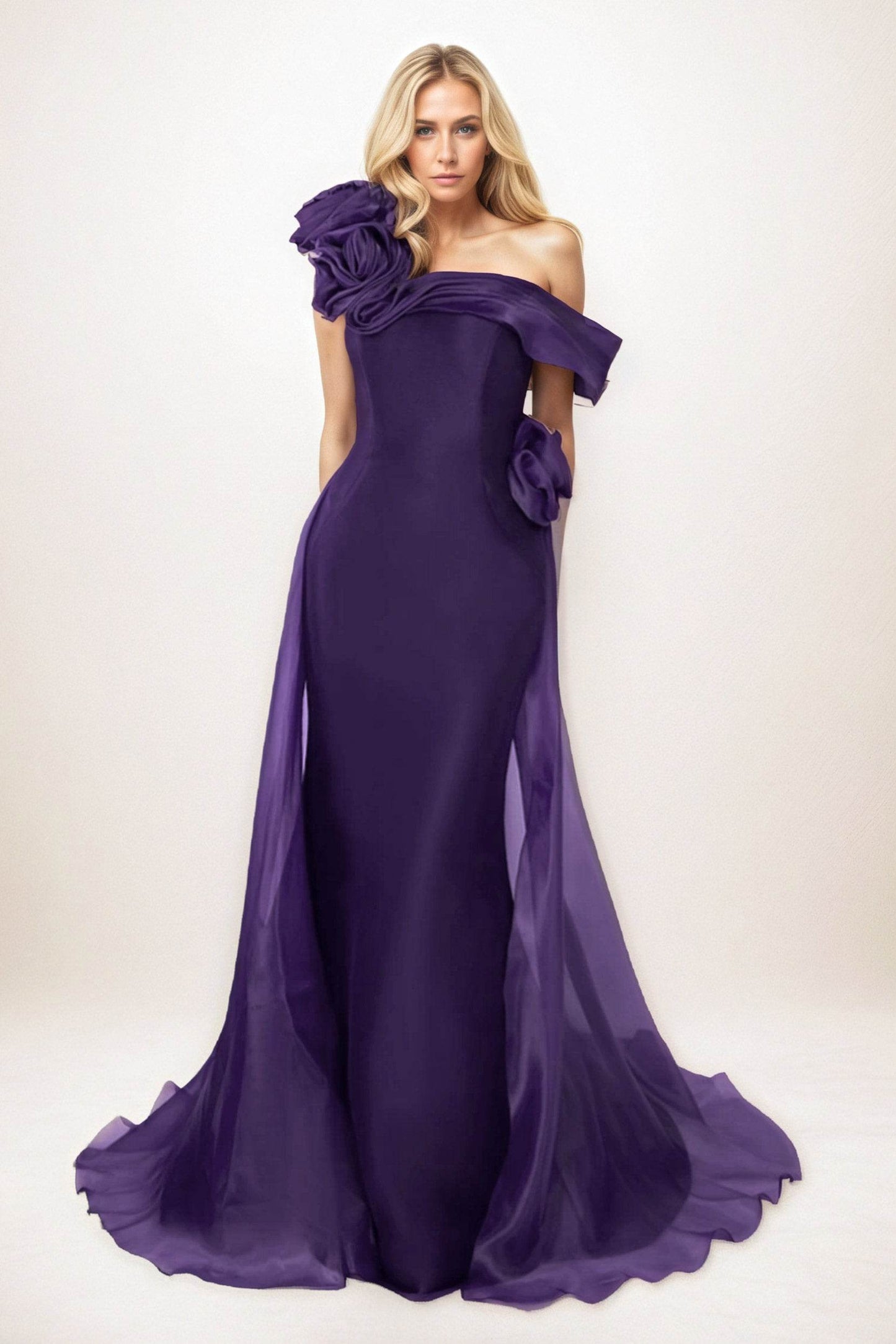 Trumpet-Mermaid Maxi Organza Mother of the Bride Dresses CM0406