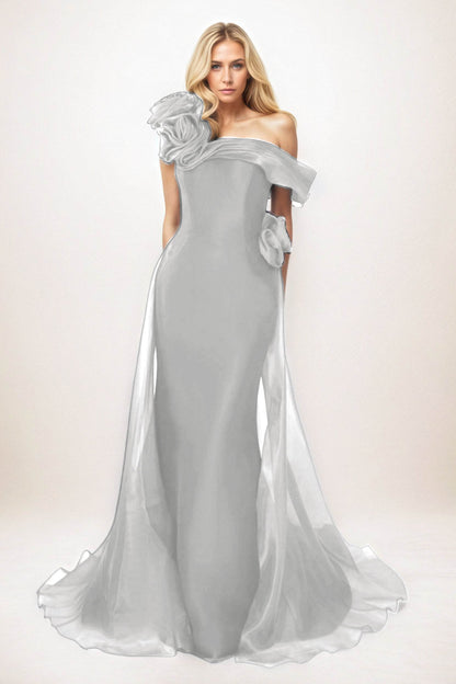 Trumpet-Mermaid Maxi Organza Mother of the Bride Dresses CM0406