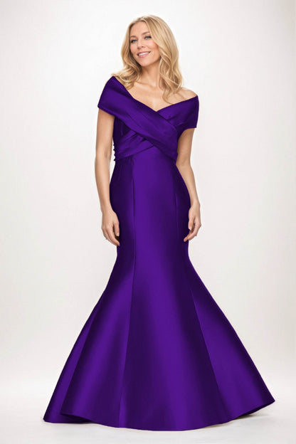Trumpet-Mermaid Maxi Satin Mother of the Bride Dresses CM0407