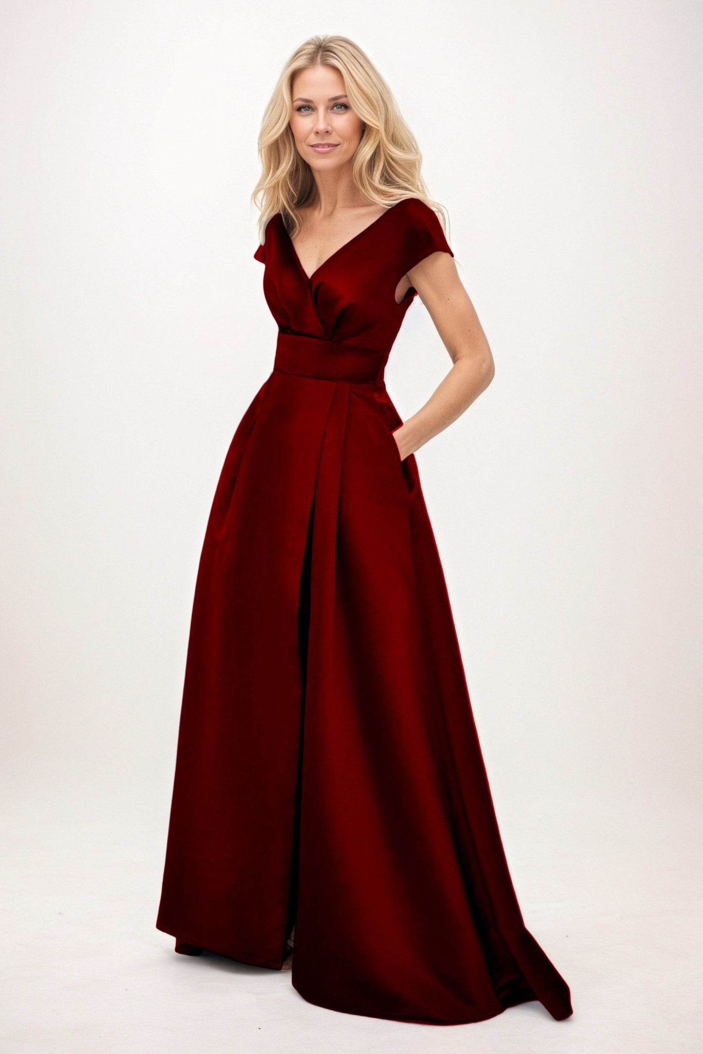 A-Line Maxi Satin Mother of the Bride Dresses CM0408