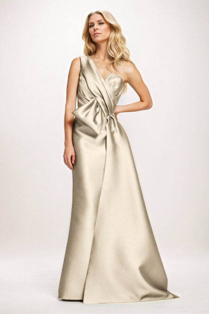 Sheath-Column Maxi Satin Mother of the Bride Dresses CM0410