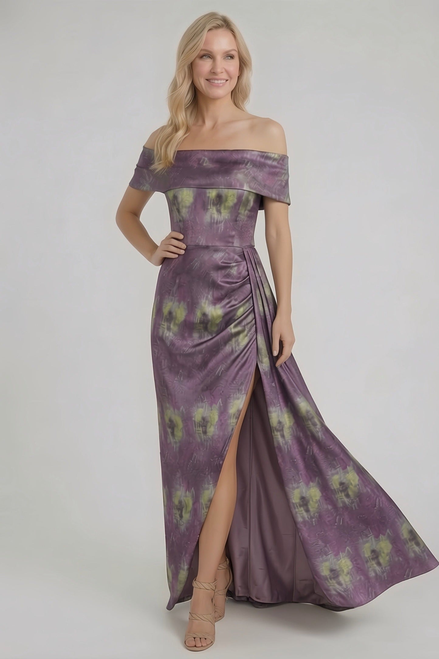 Sheath-Column Floor Length Jacquard Mother of the Bride Dress CM0420