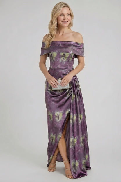 Sheath-Column Floor Length Jacquard Mother of the Bride Dress CM0420