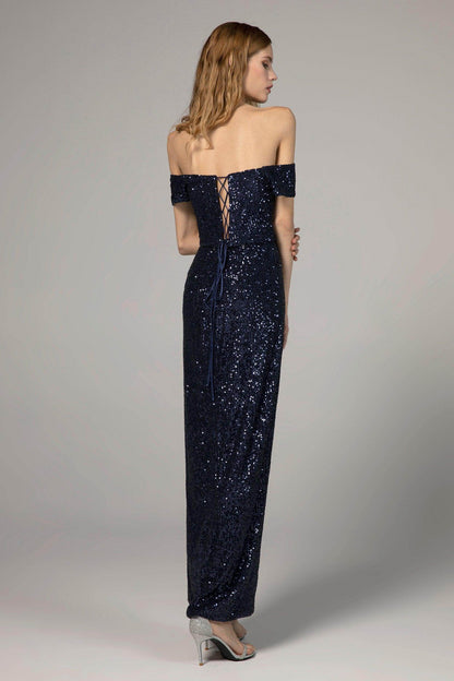 Sheath-Column Ankle Length Sequined Dress CS0289