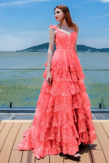Ball Gown Sweep-Brush Train Tulle Prom Dress CS0481