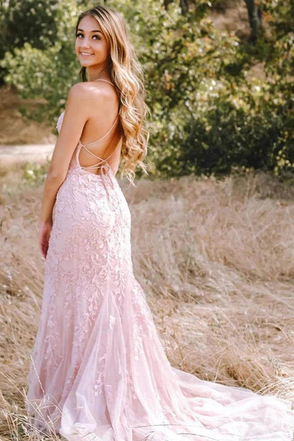 Sheath-Column Floor Length Tulle Prom Dress CS0489