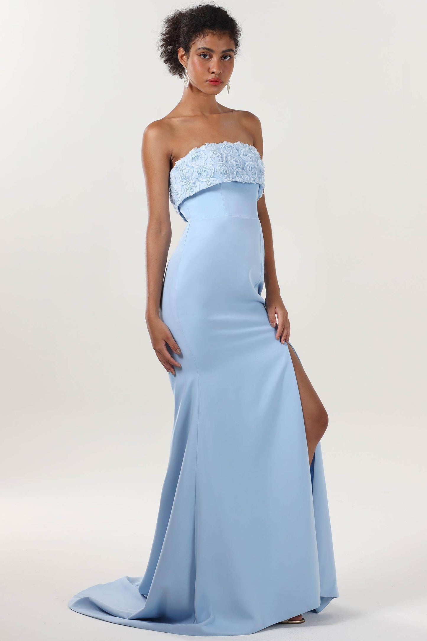 Trumpet-Mermaid Sweep-Brush Train Stretch Crepe Bridesmaid Dress CS0591BM