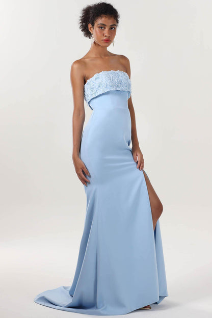 Trumpet-Mermaid Sweep-Brush Train Stretch Crepe Bridesmaid Dress CS0591BM