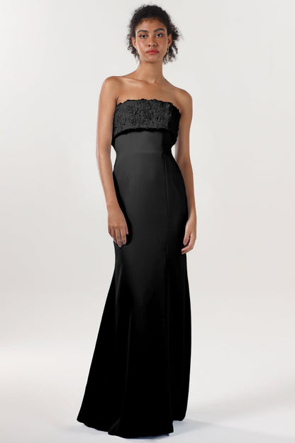 Trumpet-Mermaid Sweep-Brush Train Stretch Crepe Formal Dress CS0591