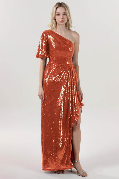 Sheath-Column Maxi Sequined Formal Dress CS0620