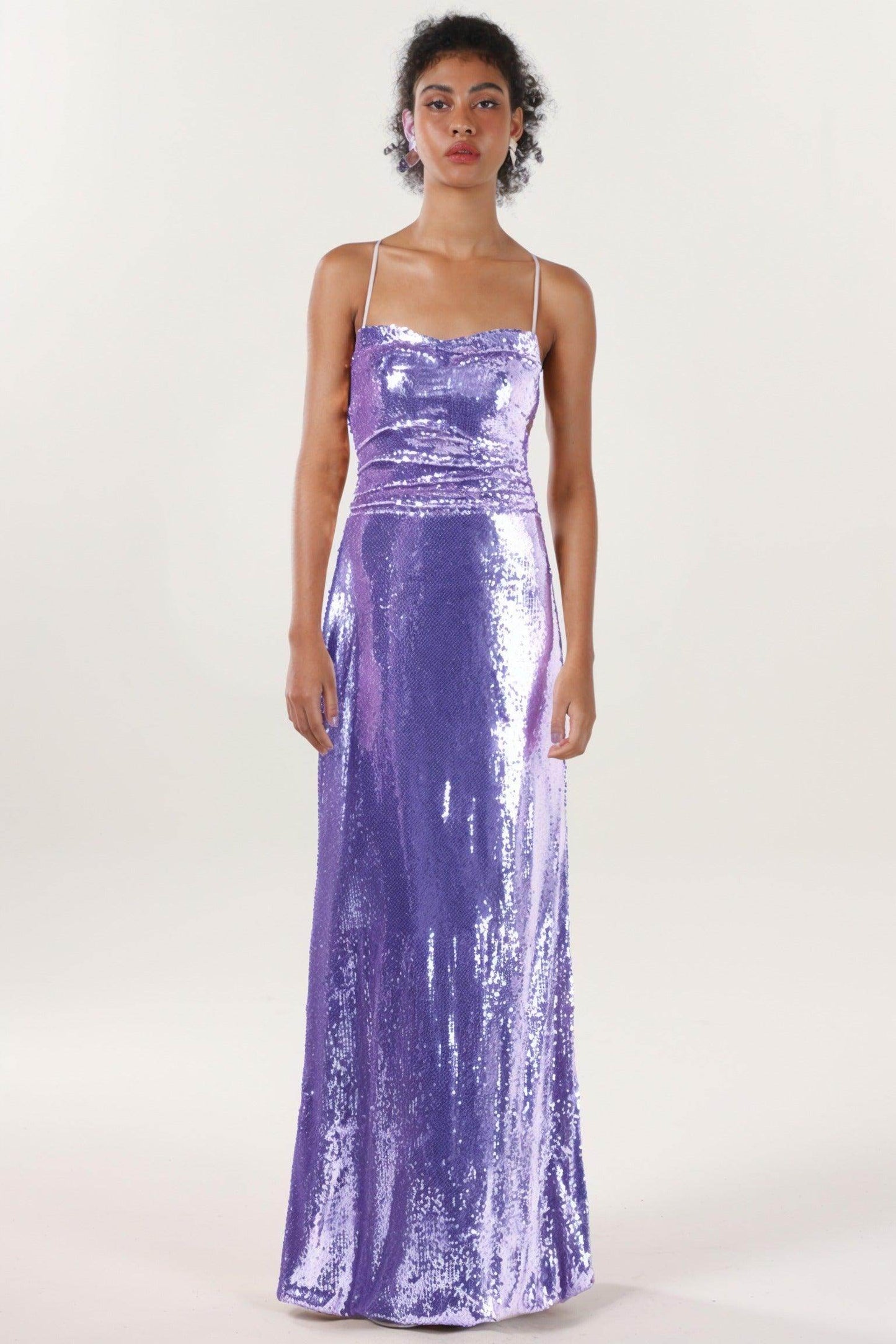 Sheath-Column Maxi Sequined Formal Dress CS0622
