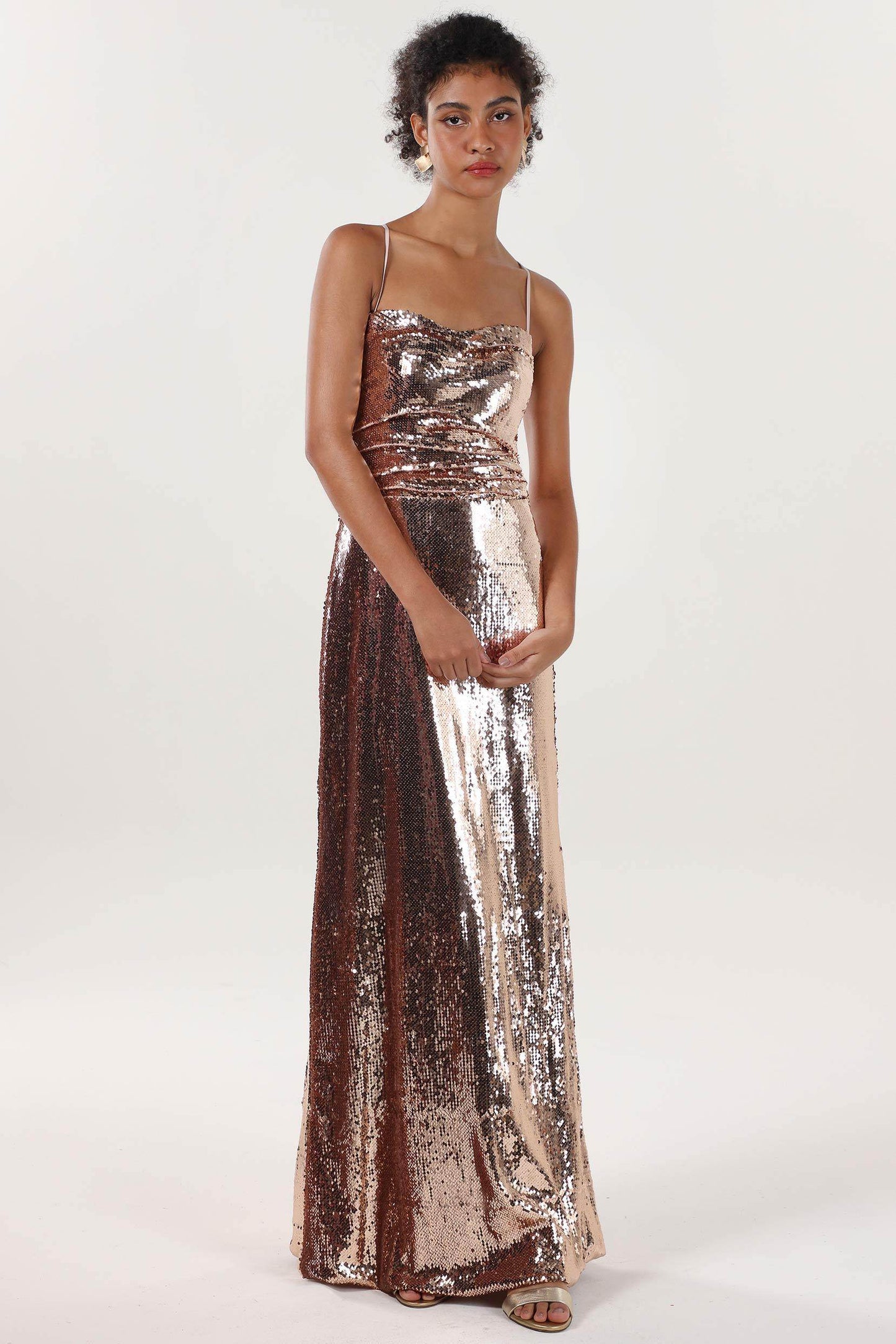Sheath-Column Maxi Sequined Formal Dress CS0622