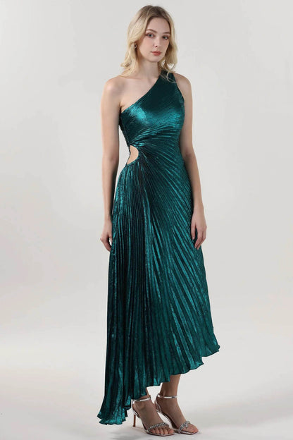 Sheath-Column Midi Metallic Formal Dress CS0644