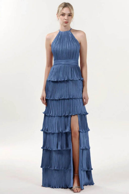 A-line Maxi Metallic Formal Dress CS0652