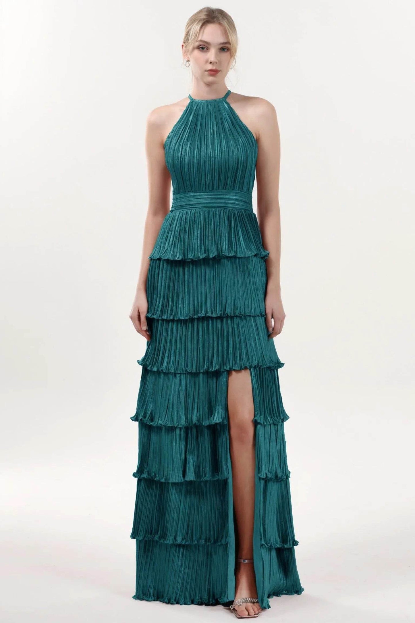 A-line Maxi Metallic Formal Dress CS0652