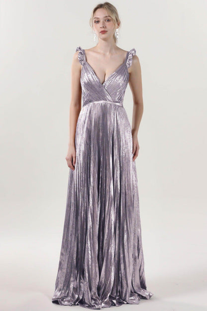 A-Line Maxi Metallic Formal Dress CS0655